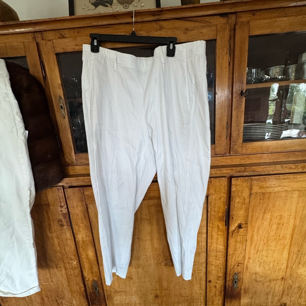 J. Jill White Women's Capris - Linen blend stretch 2X NWT
